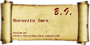 Borovits Imre névjegykártya